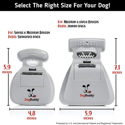 Professional Dog Pooper Scooper - Available in Small, Medium, or Large - Portable Design with Waste Bag Dispenser - Mist Color