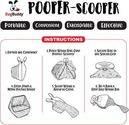 Professional Dog Pooper Scooper - Available in Small, Medium, or Large - Portable Design with Waste Bag Dispenser - Mist Color