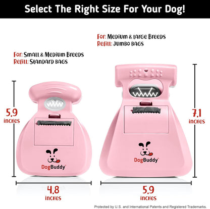 Professional Dog Pooper Scooper - Available in Small, Medium, or Large - Portable Design with Waste Bag Dispenser - Mist Color